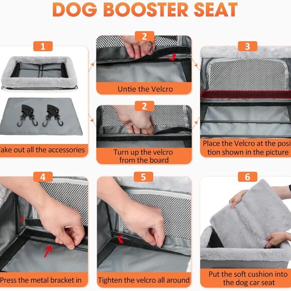 Deluxe Dog Booster Seat with Sturdy Metal Frame - Picture 6 of 8